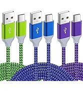 Pofesun USB C Cable 10ft Fast Charging, 3-Pack USB A to USB-C Fast Charger Braided Type C Cable C...