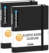 Sooez 2 Pack 72 Pocket Binder with Plastic Sleeves &amp; Elastic Band, Large Capacity 8.5x11 Presenta...