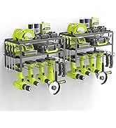 SUNALLY 3-Tier Heavy Duty Steel Power Tool Organizer, Matte Black, 3 Layers Tool Rack Cordless Dr...