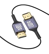 ZeniKon Thin HDMI Cable 6.6FT 8K Slim HDMI Cable, 48Gbps Ultra High Speed Flexible HDMI 2.1 Cord ...