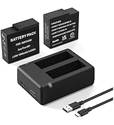 Topwowe 2 Packs Batteries 1800mAh for Insta 360 Ace Pro Battery, with Dual Fast Charge Hub, Compa...