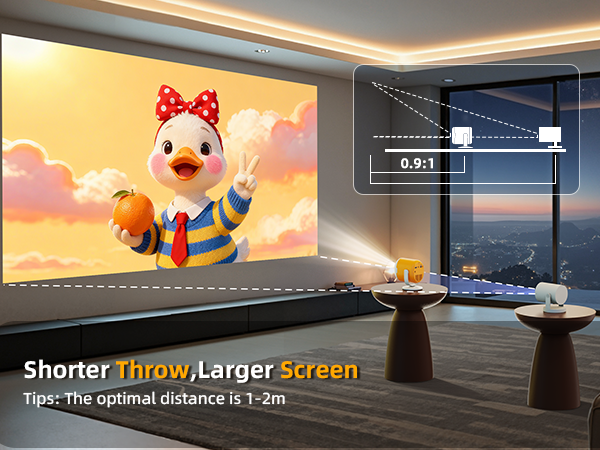 high projection ratio projector