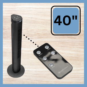 Comfort Zone 40 inch tower fan with 3 speeds oscillation remote