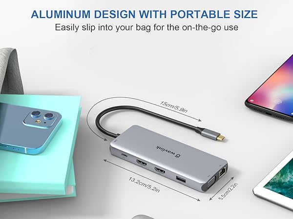 USB C Docking Station Dual Monitor for Dell/HP/Lenovo/Surface Laptop