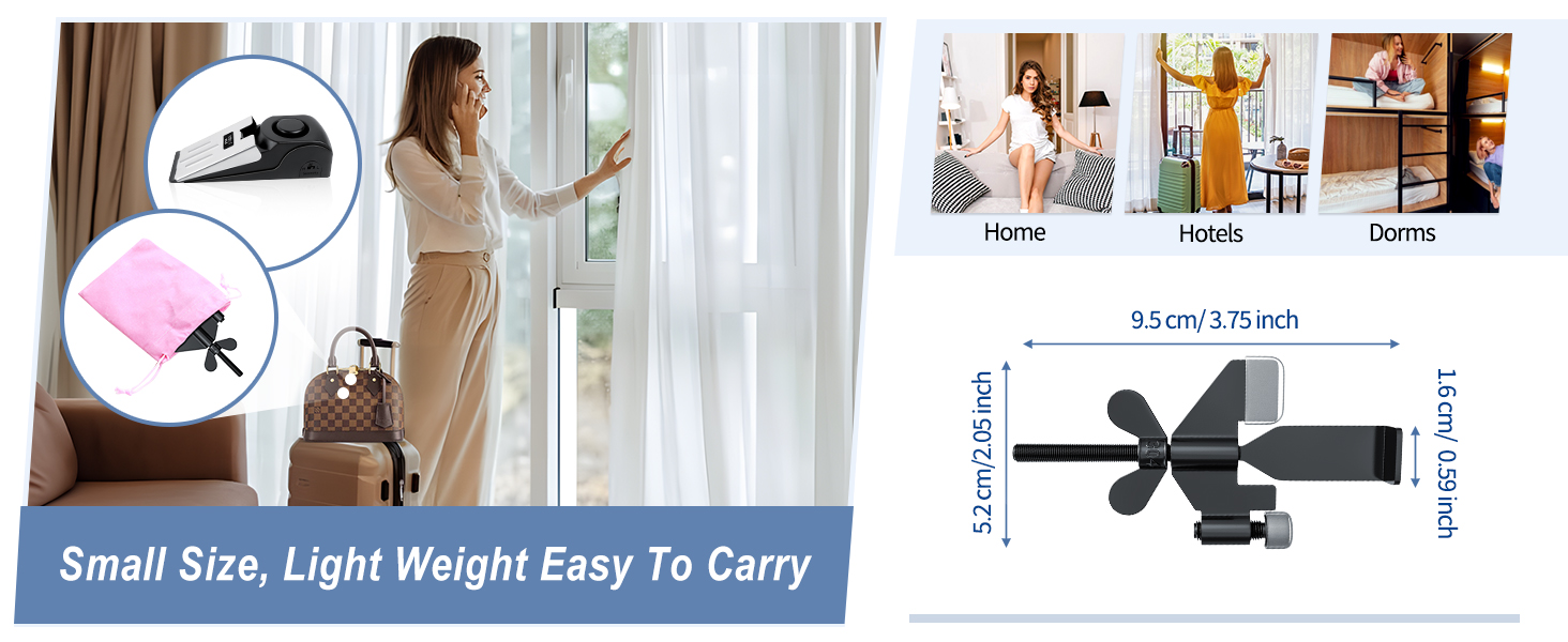 Door Stop Alarm wit Adjustable Portable Door Lock