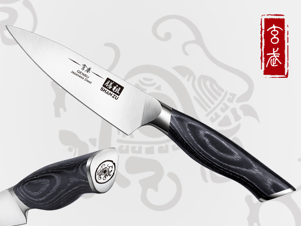 SHAN ZU 3.75 Inch Paring Knife, Japanese Super Steel Professional Fruit Knife, Ultra Sharp Carving K...
