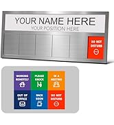 Professional Business Card Sign with 6-Option Rotating Dial – Sophisticated Desk Companion for Ex...