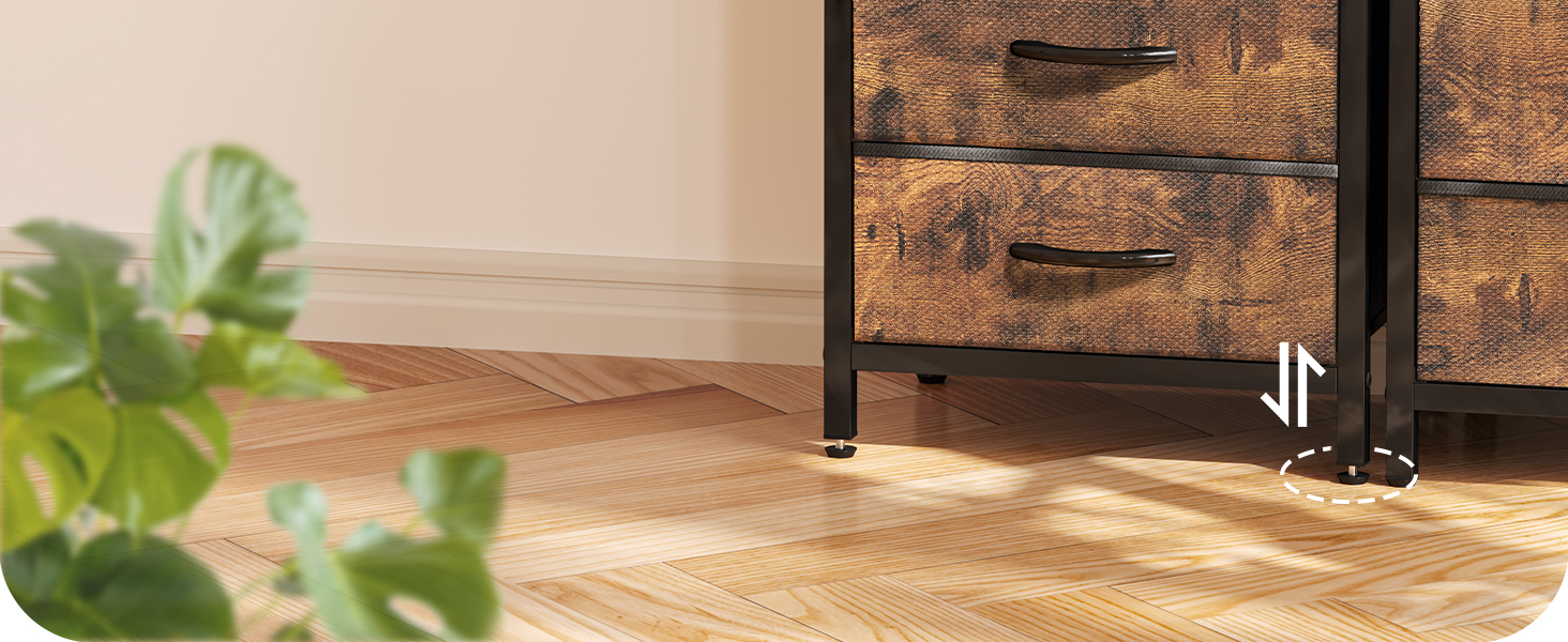 Nightstand with Charging Station, 27.6 Inch Side Table with Fabric Drawers