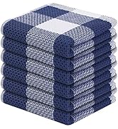 Homaxy 100% Cotton Waffle Weave Check Plaid Dish Cloths, 12 x 12 Inches, Super Soft and Absorbent...