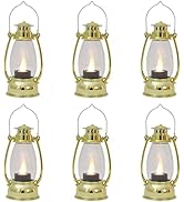 Reperla Mini Lanterns 6 Pcs LED Small Lanterns Indoor Golden Lanterns Decorative Outdoor Hanging ...
