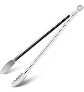 Grill Tongs - 17 Inch Extra Long BBQ Tongs, Heat Resistant Stainless Steel Kitchen Tong, Heavy Du...