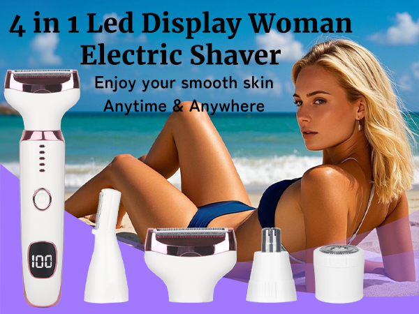 Electric Razor for Women Men Facial Hair Remover, Rechargeable Led Display Hair Removal Kit