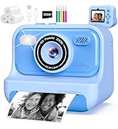 Gocina Kids Camera Instant Print, 2.4 Inch Screen Digital Kids Camera with 3 Rolls Paper &amp; 32GB C...