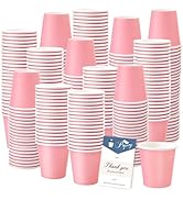 Prgery 300 Pack 3oz Pink Paper Cups,Mouthwash Cups, Disposable Bathroom Cups,Small Paper Cups 3oz...