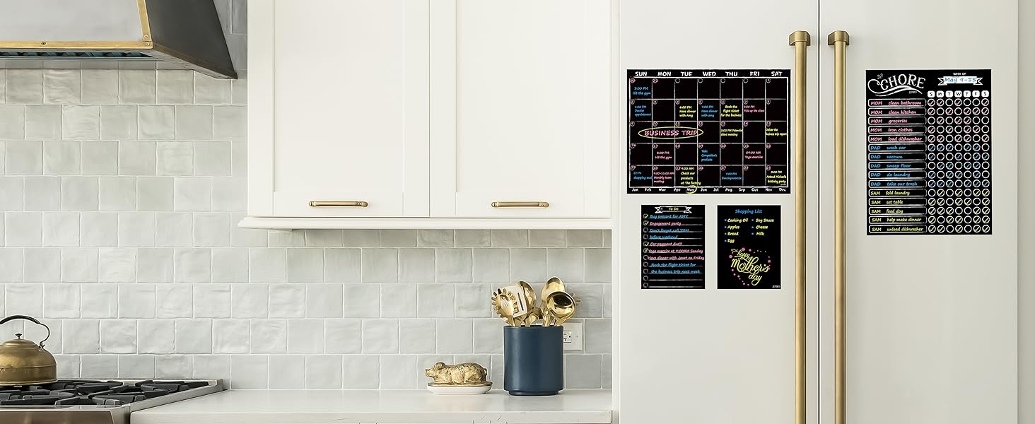 Magnetic Whiteboard Reward Chore Chart - Weekly Meal Planner Whiteboard Combo Set