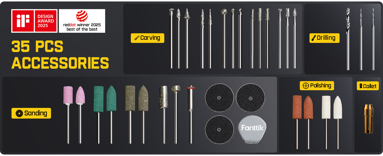 Fanttik F2 Master Mini Cordless Rotary Tool Kit 4V