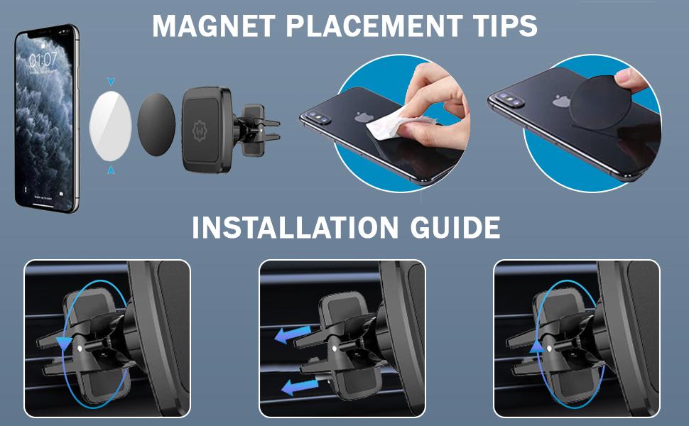Bite the mount in the Air Vent Mount in your car AND TWIST TO LOCK.