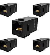 PBAEGAV CAT6 RJ45 Keystone Couplers,5 Pack UTP Ethernet Keystone Jack Female to Female for Cat6/C...