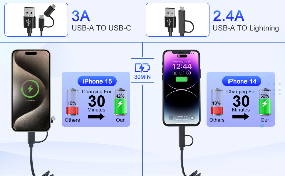 usb c and lightning cable 2 in 1
