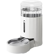 CZPET Automatic 6L Dog and Cat Water Dispenser WithStainless Steel Bowl Gravity Waterer,100% BPA-...