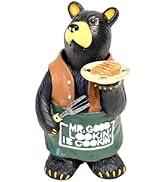 AMAJY Mr. Good Lookin is Cooking - Black Bear Grill Chef Statue Figurine Whimsical Cabin Lodge Ki...