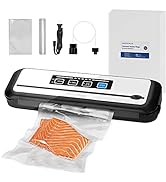 Vacuum Sealer Machine with 55 Count 8"x12" Food Sealers Bags and 8"*79' Vacuum Sealer Roll, Inkbi...
