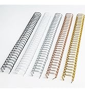 Binditek 50 Pack Double Loop Wire Binding Spines, 9/16 Inch Binding Wire for Letter Size, 3:1 Pit...
