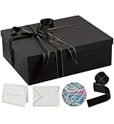 Rinrda Extra Large Gift Box 16.5x13x5.5 inches,Black Gift Boxes with Lids for Presents,Perfect fo...