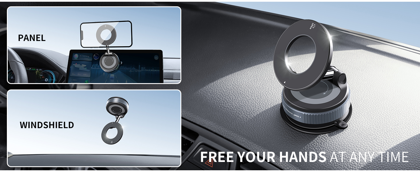 Vacuum phone mount free you hands any time