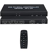 Mcbazel Video Wall Controller 2x2, TV Wall Processor Support 7 Display Modes - 2x2/ 1x2/ 1x3/ 1x4...