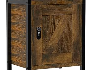 nightstand with locking drawer side table end table with charging station