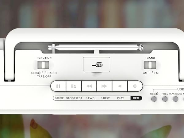 retro green usb cassette player white