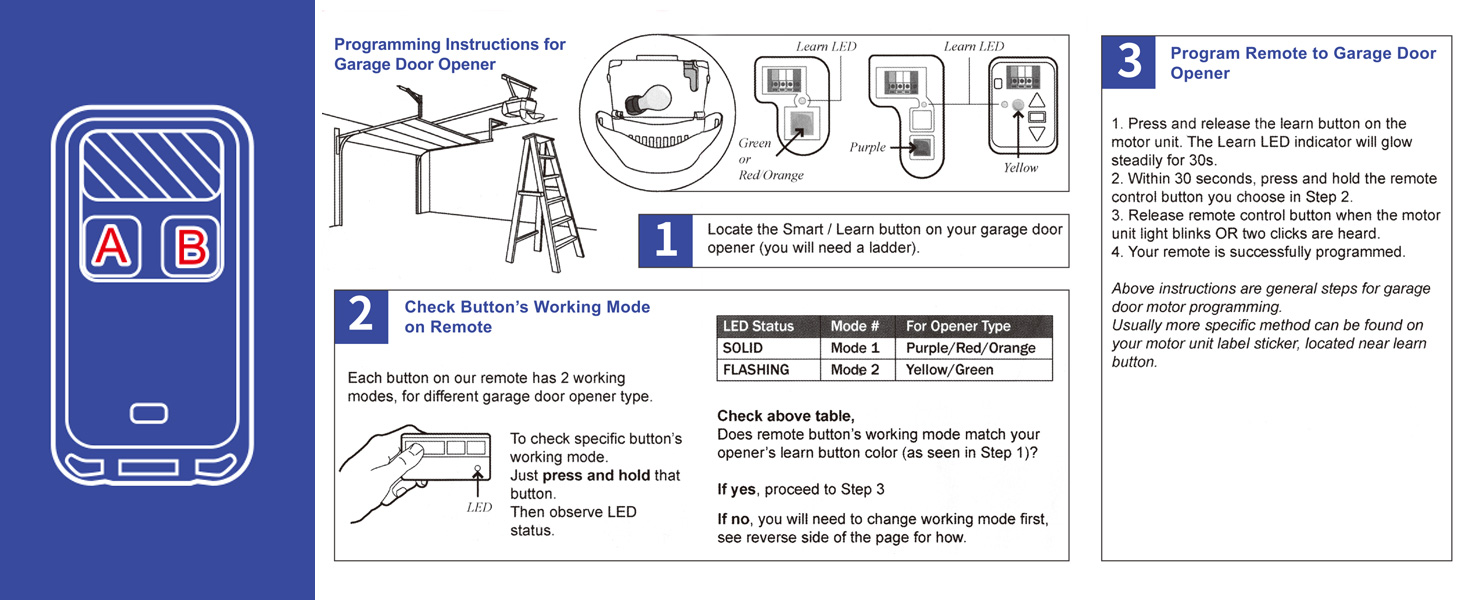 890Max Garage Door Opener Remote 