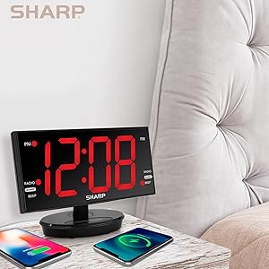sharp easy to read loud auto set atomic bedroom kitchen bedside senior gift present elderly senior