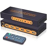 (Newest Version) SkycropHD 4K@60Hz 5 Port HDMI Switch with Remote, Premium 5 in 1 Out 4Kx2K HDMI ...