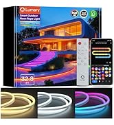 Lumary 32.8ft Smart Outdoor Neon Rope Lights, RGBAICW Music Sync Flexible Color Changing Silicone...