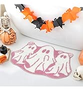 Shovagy Halloween Bathroom Rugs Cool Black Gothic Bath Mat Ghost Pumpkin Horror Decor Carpet Soft...
