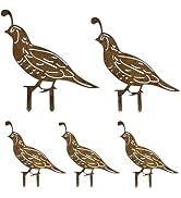 KINCHYGO, 5 Pack Rusty Quail Family Decorative Garden Stakes Metal Birds Statues for Yard Decor L...
