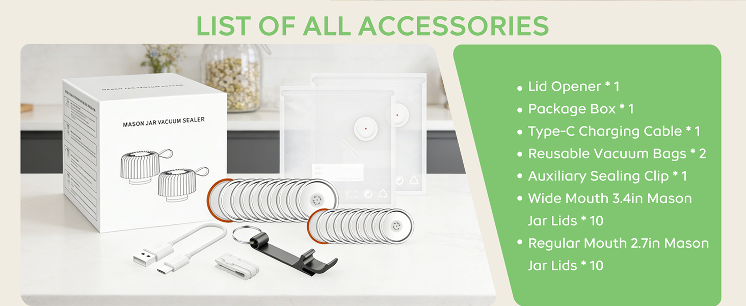 2026 Upgraded Electric Mason Jar Vacuum Sealer