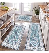 Boho Kitchen Rug Sets 3 Piece with Runner Non Slip Kitchen Rugs and Mats Washable Kitchen Ma...