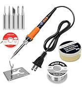 FUMEIYI 909A 90W Orange Soldering Iron Kit with LED Display &amp; Ceramic Heater, Adjustable Temperat...
