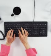 Cherry Stream Keyboard Wired USB SX Scissors Mechanism QWERTY Whisper-Quiet Silent Keystroke