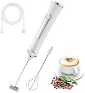 Freebala Handheld Electric Milk Frother with 2 Heads, Coffee Whisk Foam Mixer with USB Rechargeab...