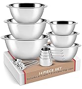 EATEX Stainless Steel Mixing Bowls - Mixing Bowl Set of 6 - Mixing Bowl Sets for Kitchen Kitchen ...