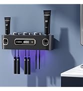 Rechargeable Toothbrush Holders for Bathrooms,Toothbrush Holder Wall Mounted with 3 Cups,Automati...