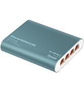 Ztyuav 1 to 4 2.5Gbps Ethernet Splitter with POE Input, 5 Port 2.5G Network Switch with Type-C Po...