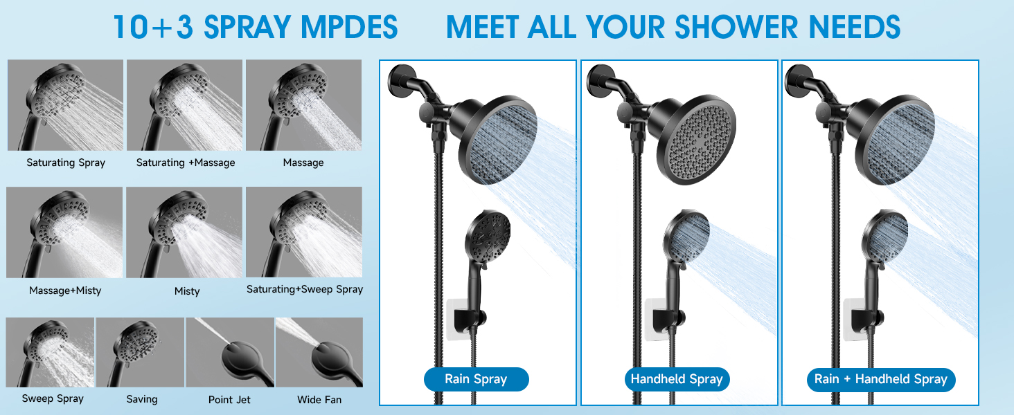 filtered shower heads with handheld spray combo