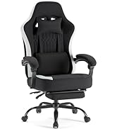 DUMOS Gaming Chair with Linkage Armrests, Video Game Chairs with Pocket Spring Cushion, Ergonomic...