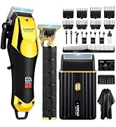 Hair Clippers for Men Professional, Cordless Complete Barber Kit with Electric Hair Clipper T-Bla...