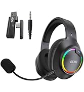 AOC Wireless Gaming Headset Compatible with PS4/PS5/Nintendo Switch, Bluetooth 6.0 &amp; 2.4GHz Gamin...